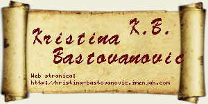 Kristina Baštovanović vizit kartica